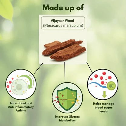 Sugar Balance Vijaysar Wood Glass (Ayurvedic)